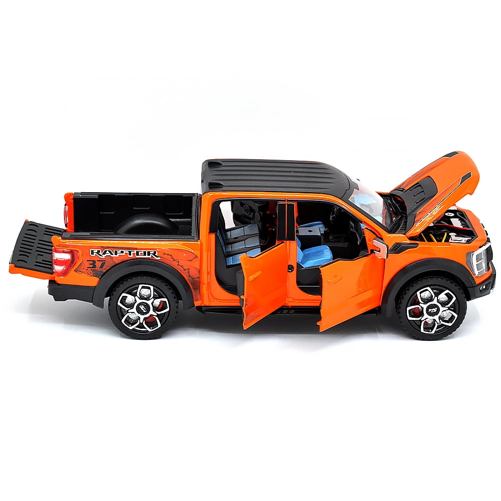 1: 20 Suitable for Ford Raptor F150 alloy die-casting metal car model, with sound, light and rebound functions, children's toy car collection, boys' birthday gift