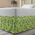 thumbnail image 1 of Fruits Bed Skirt, Summer Eat Apples Pattern Home Brew Autumn Season Juicy Organic Fresh Diet, Elastic Bedskirt Dust Ruffle Wrap Around for Bedding Decor, 4 Sizes, Fern Green and White, by Ambesonne, 1 of 2