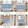 thumbnail image 6 of Blue Floral Spring Tier Curtains, Watercolor Art Elegant Botanical Light Filtering Kitchen Curtains, 2Pcs Rod Pocket Half Window Treatments Panels for Sink Cafe Cabinet Camper 27.5x36 Inches, 6 of 9