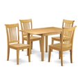 thumbnail image 2 of East West Furniture Norden 5-piece Wood Table and Dining Chairs in Oak, 2 of 5