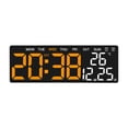 thumbnail image 1 of Reloj despertador digital multifuncional rectangular práctico con 3 niveles de brillo LED reloj digital reloj de escritorio eléctrico para interiores Concha blanca, 1 of 8