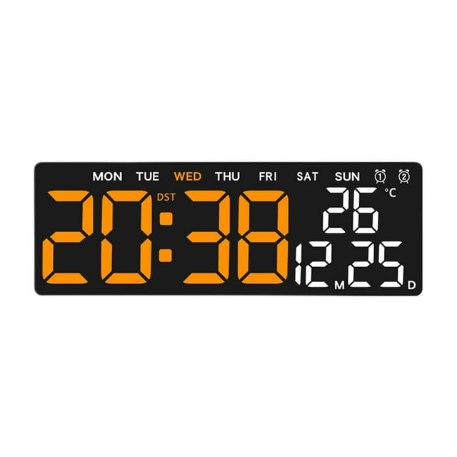 Reloj despertador digital multifuncional rectangular práctico con 3 niveles de brillo LED reloj digital reloj de escritorio eléctrico para interiores Concha blanca