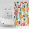 thumbnail image 4 of Summer Fruits Shower Curtains for Bathroom Waterproof Fabric Bath Curtains Decor Bath Tub Curtain Yellow Red Blue Watercolor Decorative Shower Curtain Sets with 12 Hooks, 72x72 Inch, 4 of 6