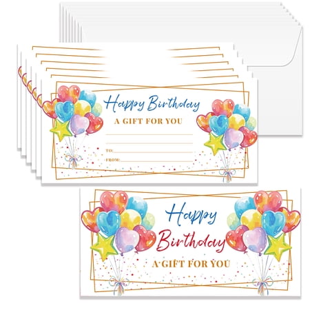 Paper Gift Card Invitation Cards for Birthday Wedding Party Rectangle Balloon 170x85mm 40pcs/set