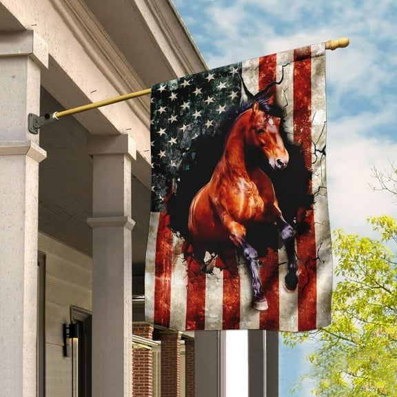 Flagwix American Flag Horse Flag MLH793F Polyester Double-sided Printed House Flag