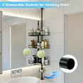 thumbnail image 5 of LCOKEIY Corner Shower Shelves, Adjustable 4 Tiers Shower Caddy Tension Pole, Extend from 39 to 125 Inch Shower Shelves for Inside Shower Black, 5 of 6