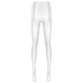 thumbnail image 6 of Kvysinly Women Shiny Glossy Pantyhose Footed Tights Yoga Stockings Leggings White L, 6 of 7