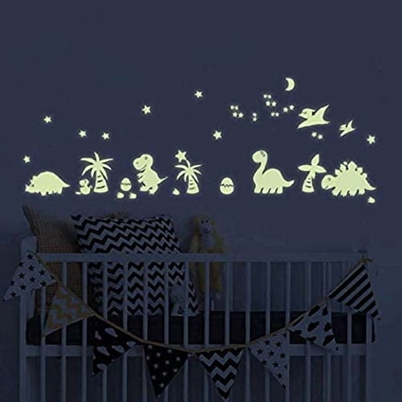 BENBO Dinosaur Wall Decals Glow in The Dark Dinosaur Fairytale Animals Wall Stickers DIY Bedroom Home Nursery Room Wall Mural Decor