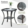 thumbnail image 3 of OPOHORO Outdoor Wicker Side Table,22x20x20 inch All Weather Rattan Small Patio Table Square End Table for Pool Balcony Deck Porch Lawn Backyard, Brown, 3 of 9