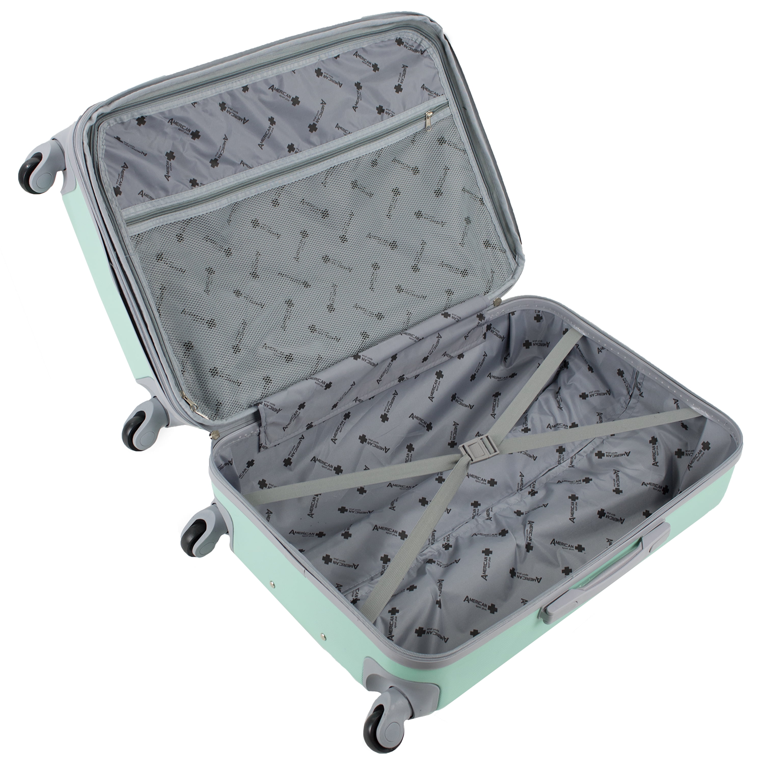 Varsity 20 CarryOn Hardside Spinner Luggage, Mint/Grey'[] for sale