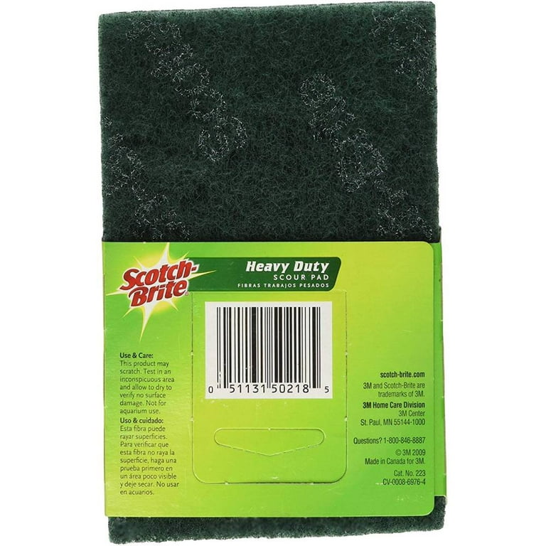 3M Scotch-Brite Heavy Duty Scouring Pad Scouring Pad; Color: Green