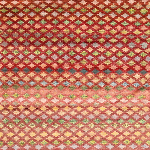 Ahgly Company Indoor Square Contemporary Sand Brown Oriental Area Rugs, 7' Square