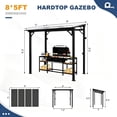 thumbnail image 3 of Leukture 5' x 8' Wall Mounted Lean to Metal Awnings with Sloped Roof Outdoor Patio Gazebo Awning for Backyard Deck White, 3 of 5
