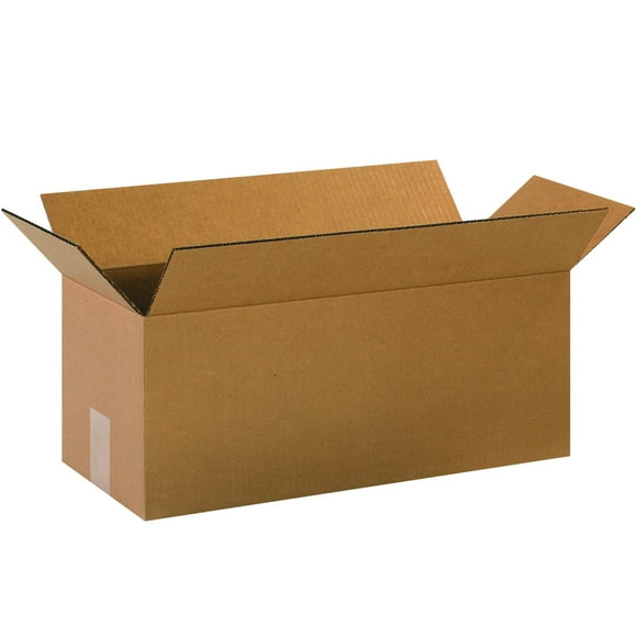 BOX USA Lot de 25 Boîtes Longues en Carton Ondulé, 20 L x 8 L x 8 H, Kraft, Expédition, Emballage et Déménagement