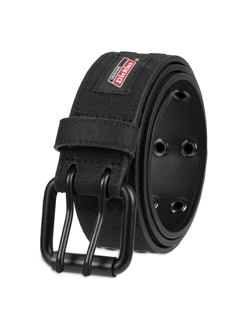Dickies Men's Black Canvas Adjustable Belt with Double Prong