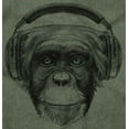 thumbnail image 2 of Smile Monkey Headphones Hipster Funny Plus Size Crewneck Graphic Tee Shirt Brisco Brands 4X, 2 of 5