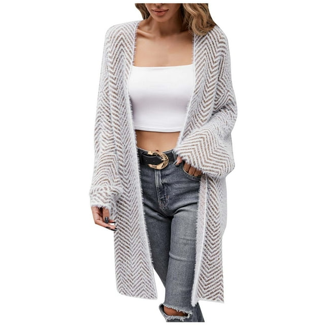 Cárdigan Suéteres Para Mujer Otoño Invierno Suéteres Abrigo de Moda Top Suelto Ahueca Hacia Fuera Abrigo de Manga Larga Odeerbi ODB177151