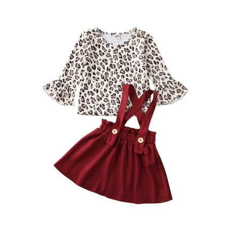 

Newborn Toddler Baby Girl Leopard Clothes T-Shirt Tops Skirt Dress Outfits
