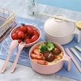 thumbnail image 5 of Five piece set Ramen Cooker Ramen Bowl Set with Chopsticks Spoon Fork & Lid Microwave Noodle Bowl Utensils Sets College Dorm Room Essentials for Girls for Boys Apartment Essentials, 5 of 9
