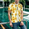 thumbnail image 6 of Rateoe Artistic Marble Pattern Sunflower Pattern Men’s Baseball Short Sleeve Polo Shirt, Midweight Men's Shirt Golf Shirt Polo Shirts Quick Dry Short-, 6 of 7