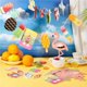 thumbnail image 5 of Fiesta de cumpleaños con temática de frutas de verano hawaianas, decoraciones de feliz cumpleaños, fondo fotográfico, pancarta de flamenco y piña, banderines y guirnalda, 5 of 6