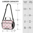 thumbnail image 4 of FORMRS Student Insulated Lunch Bag with Shoulder Strap Reusable Cooler Box for School, Pink Checkered Heart, 4 of 9