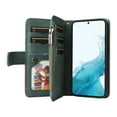 thumbnail image 2 of Zipper Wallet Case for Samsung Galaxy S22 Plus Large Capacity Card Slots Holder Magnetic Cover, Luxury PU Leather Anti-Shock Flip Folio Case with Kickstand Wrist Strap Handbag Protective Case,Green, 2 of 7