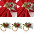 thumbnail image 3 of Servilleteros navideños, servilleteros decorativos para Navidad, Acción de Gracias, suministros para fiestas de cumpleaños (estilo lindo, madera) Namotu CPB-CJZ371, 3 of 5