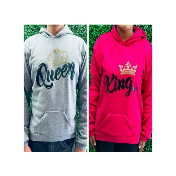Sudaderas Duo Pareja Queen Y King Color Gris Talla Mediana Marca Emil SaEs