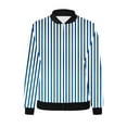 thumbnail image 4 of UTSJKR Women's Fashion Striped Print Jackets Lightweight Zip Up Stand Collar Long Sleeve Bomber Coat 2024 Fall Winter Loose Fit Pocket Jacket Blue XXL, 4 of 5