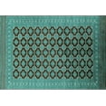 thumbnail image 1 of Ahgly Company Indoor Rectangle Oriental Turquoise Blue Industrial Area Rugs, 2' x 5', 1 of 4