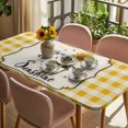 thumbnail image 3 of Sunflowers Table Cloths for 3 Foot Rectangle Tables, Yellow Floral Watercolor Botanical Checkered Rustic Patio Waterproof Elastic Fitted Tablecloths, Washable Rectangular Table Cover for Camping, 3 of 8