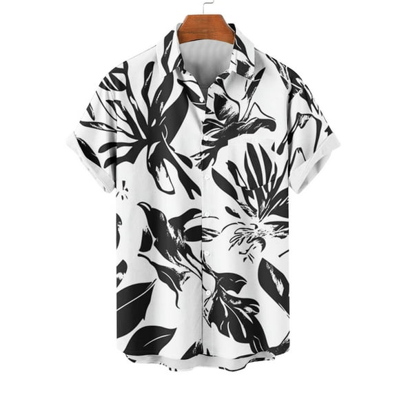 DIOAZUD Big and Tall Men's Hawaiian Shirts Casual Button Down T-Shirts Tropical Beach Short Sleeve Shirt Summer Holiday Vacation Party Shirts with Pocket