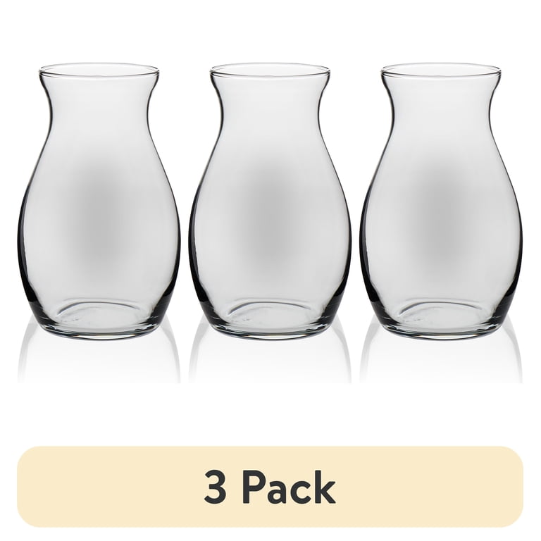 Libbey Clear Glass Pot Belly Floral Vase, 7 Inch (3-Pack) photo 1