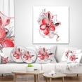 thumbnail image 4 of Designart Red Floral Watercolor Sketch - Animal Throw Pillow - 16x16, 4 of 5