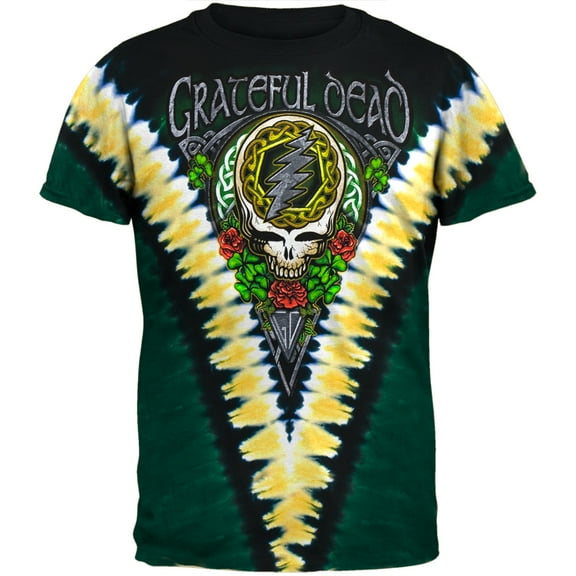 Grateful Dead Men's Shamrock Tie Dye Short Sleeve T Shirt
