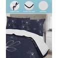 thumbnail image 4 of Navy Blue Queen Size Down Alternative Comforter, Lightweight Comforter Quilt Bedding Set with Pillow Shams Spring Flora All Seasons Bed Comforter Duvet Insert 90"x96", 4 of 7