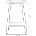 17.5Inch Rustic Round Solid Wood CounterHeight Bar Stool with