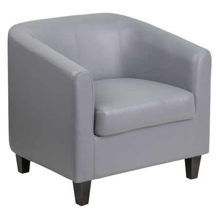 Leather Office Guest Chair - Flash Furniture Grey Leather Office Guest Chair/Reception Waiting Room Chair