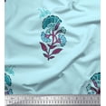 thumbnail image 1 of Soimoi Green Cotton Duck Fabric Insect,Leaves & Floral Block Printed Fabric 1 Yard 42 Inch Wide, 1 of 1