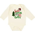 thumbnail image 3 of Inktastic Santa is Promoting Me to Big Brother Green Plaid Tree Boys Long Sleeve Baby Bodysuit, 3 of 5