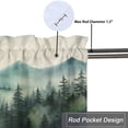 thumbnail image 5 of Nature Forest Printed Window Curtains Valances Rustic Foggy Watercolor Pine Trees Birds Rod Pocket Window Valance for Living Room Bathroom Bedroom Kitchen 54 by 18 in, 1 Panel, 5 of 6