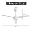 thumbnail image 2 of 52" Ceiling Fan without Light,3 ABS Blades Farmhouse Ceiling Fan with Remote Control 6-Speed Reversible Dc Motor Black for Living Room,Bedroom,Kitchen, 2 of 7