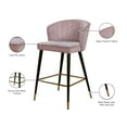 thumbnail image 2 of Meridian Furniture Cassie 28"H Velvet Counter Stool in Pink (Set of 2), 2 of 5