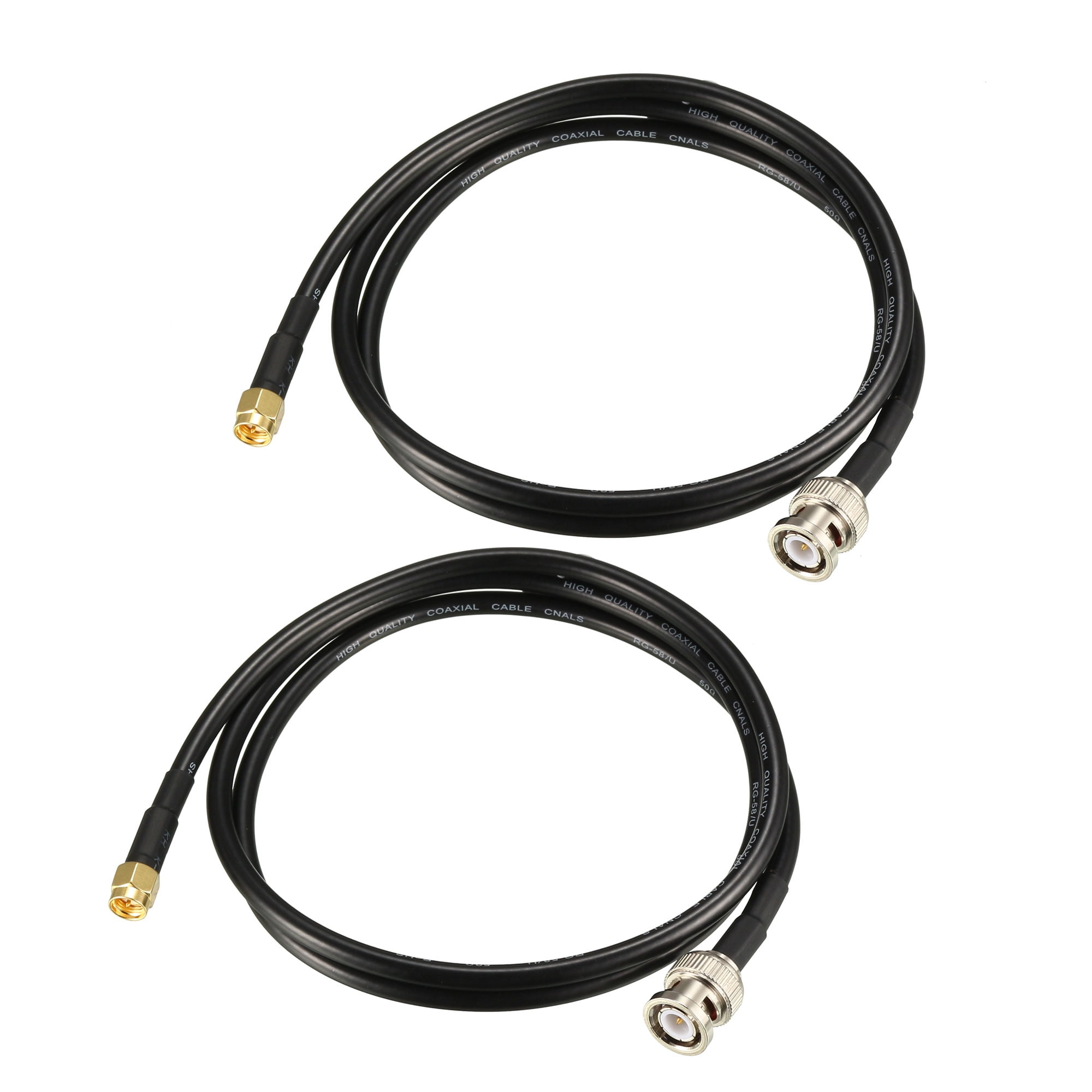 Uxcell RG58 Coaxial Cable with BNC Male to SMA Male Connectors 50 Ohm 3