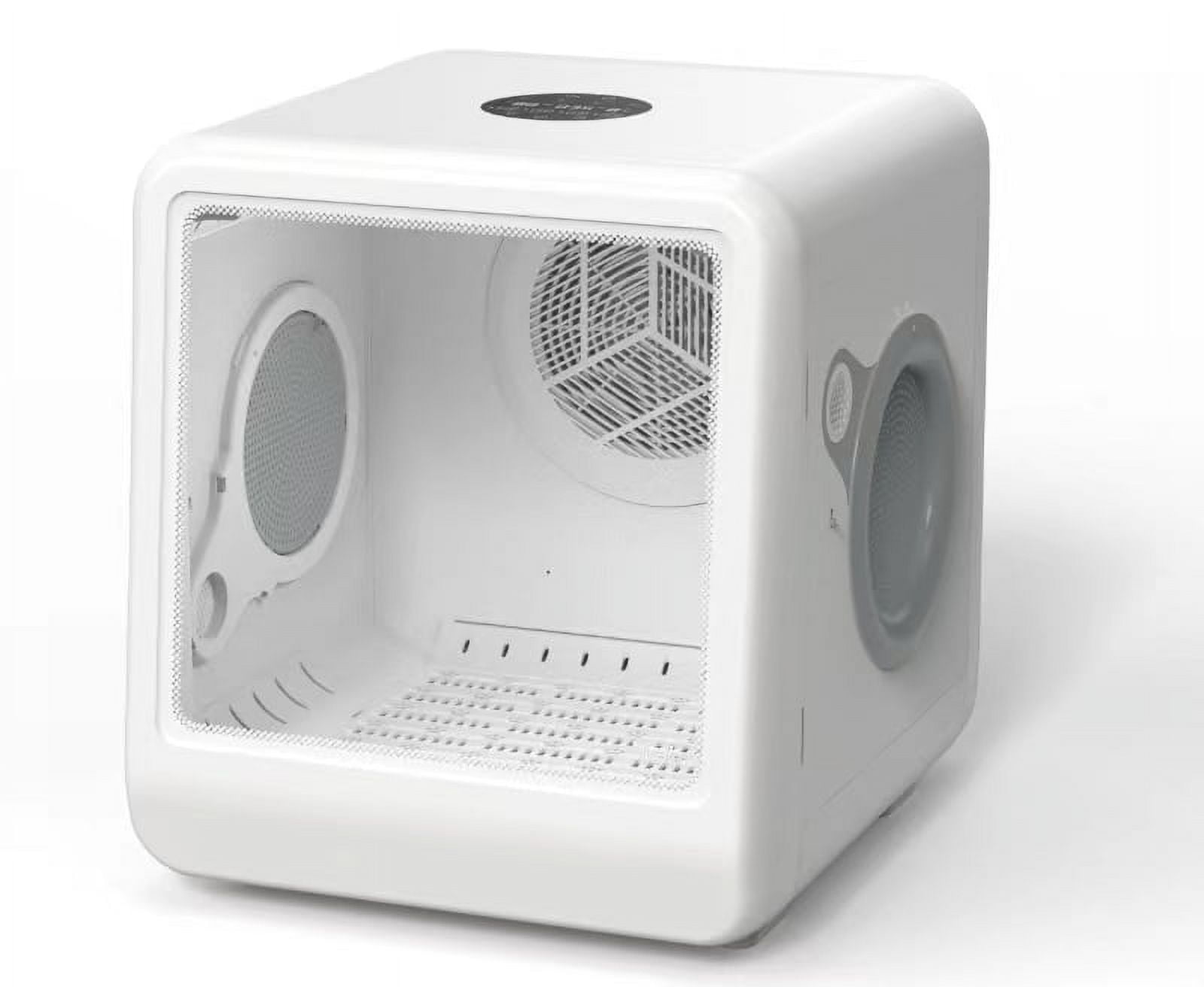 Automatic Pet Dryer Room Box Cabinet for Cats and Small Dogs, Quiet Grooming Dryer with Cool Hot Wind and 3 Speed Timer Settings, Indoor Pet Hair Drying Machine, Cream White