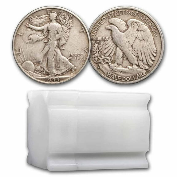 1944-S Walking Liberty Halves 20-Coin Roll Avg Circ