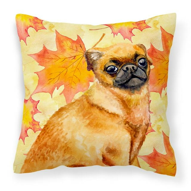 Carolines Treasures BB9928PW1818 Small Brabant Griffon Fall Fabric Decorative Pillow