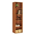 thumbnail image 2 of Hodedah 12 x 16 x 47 Inch 5 Shelf Bookcase & Office Organizer, Cherry, 2 of 6
