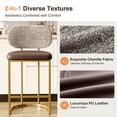 thumbnail image 2 of Summit Living Counter Height Bar Stool with Back, 24.8" Modern PU Upholstered Bar Chair with Metal Frame, Brown, 2 of 6